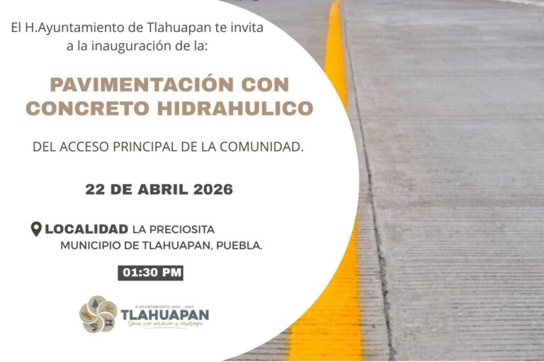 Inauguración de pavimentación con concreto hidráulico la Preciosita