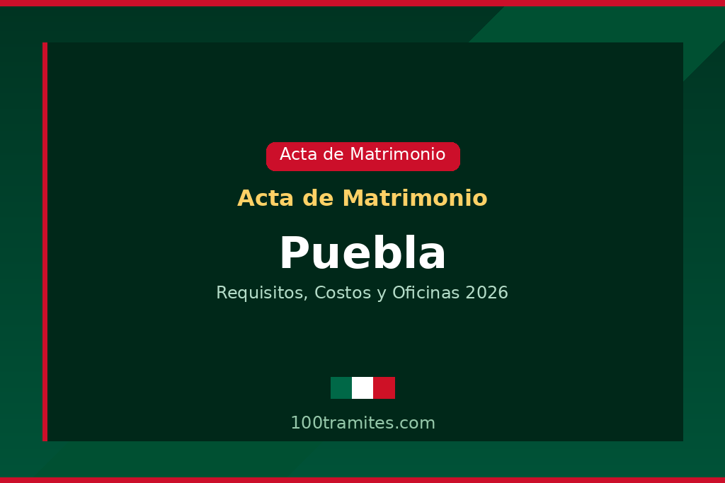 Tramitar acta de matrimonio en Puebla