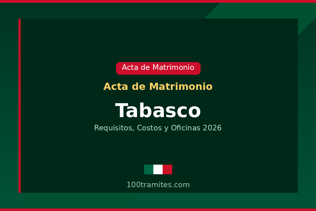 Tramitar acta de matrimonio en Tabasco