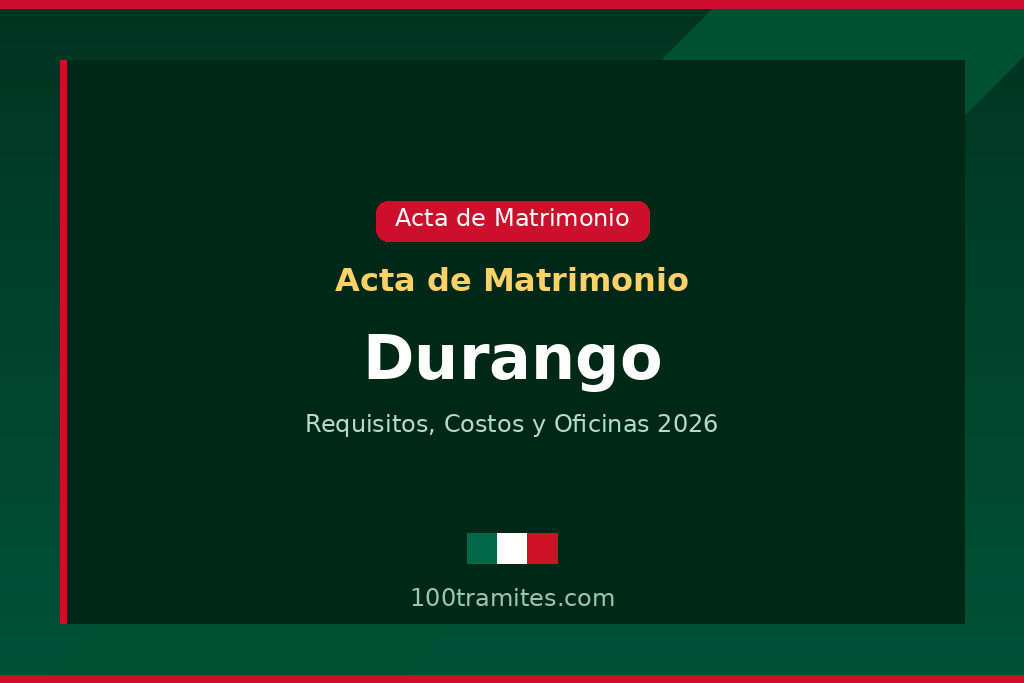 Tramitar acta de matrimonio en Durango